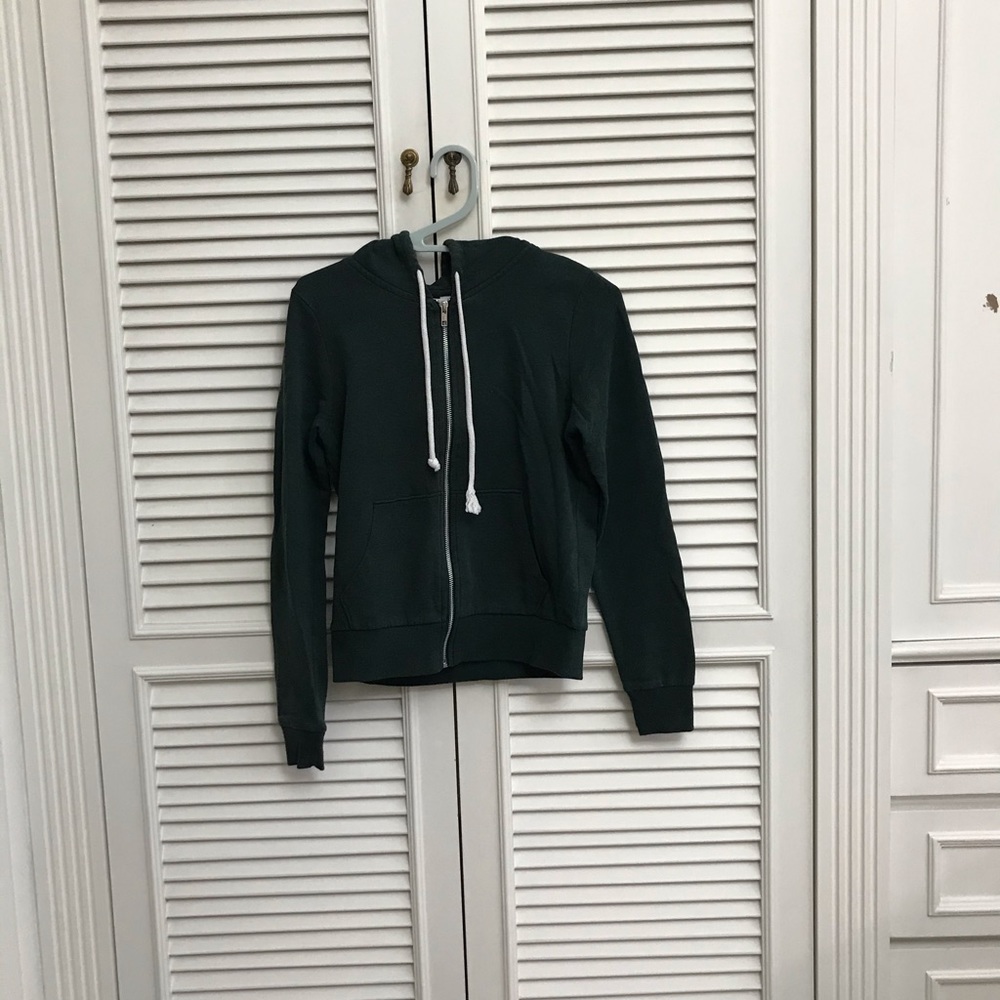 H&M popular zip sweater in forest green